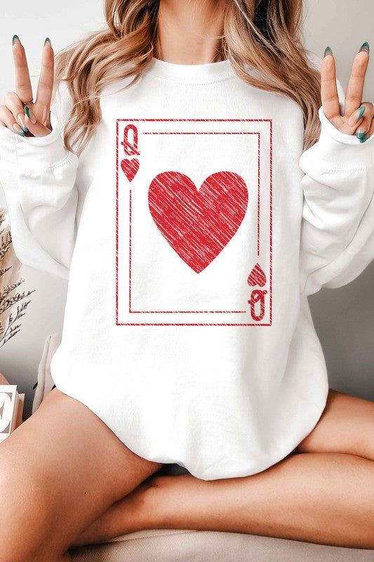 Distressed Queen of Hearts Sweatshirt