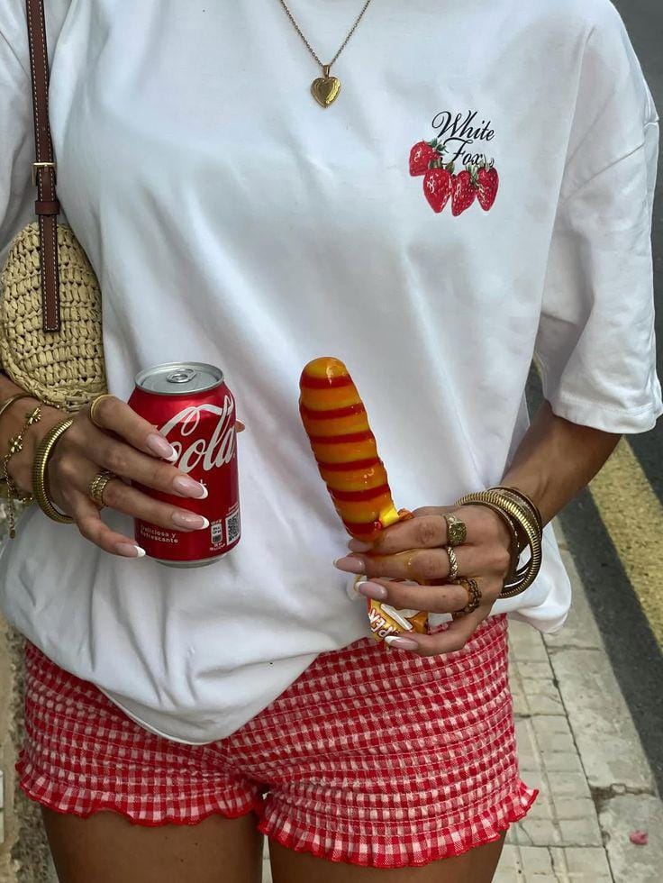 "Sweet Girl" Halftone Strawberry Crop Top