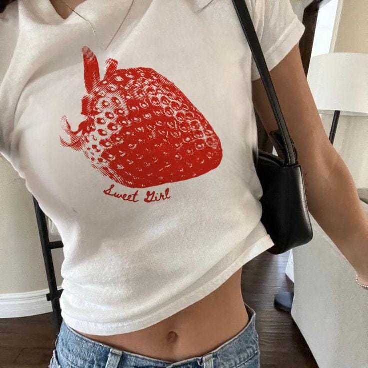 Lace Cherry Heart Fitted Crop Top
