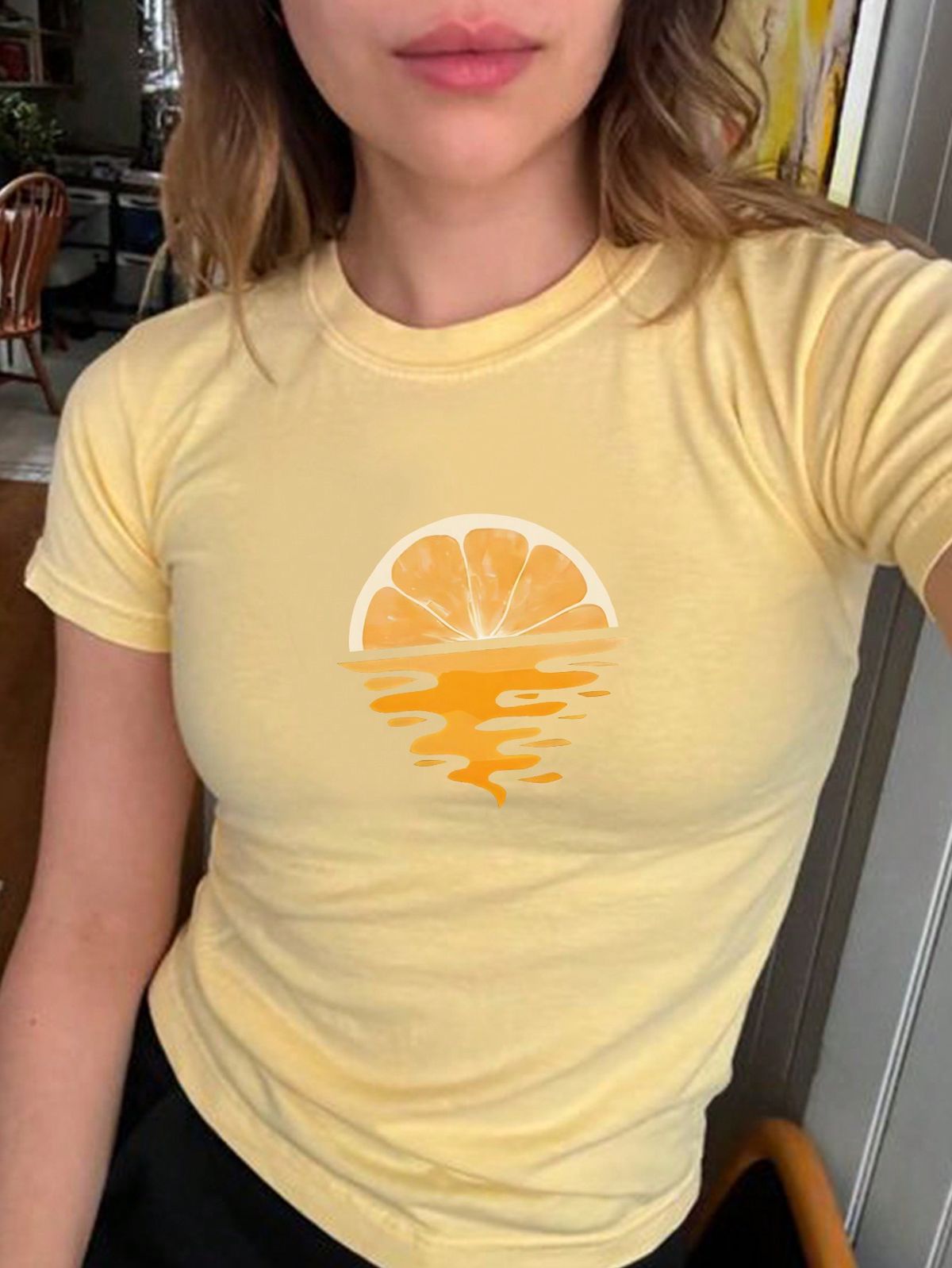 Orange Slice Sunset/Reflection Fitted Tee