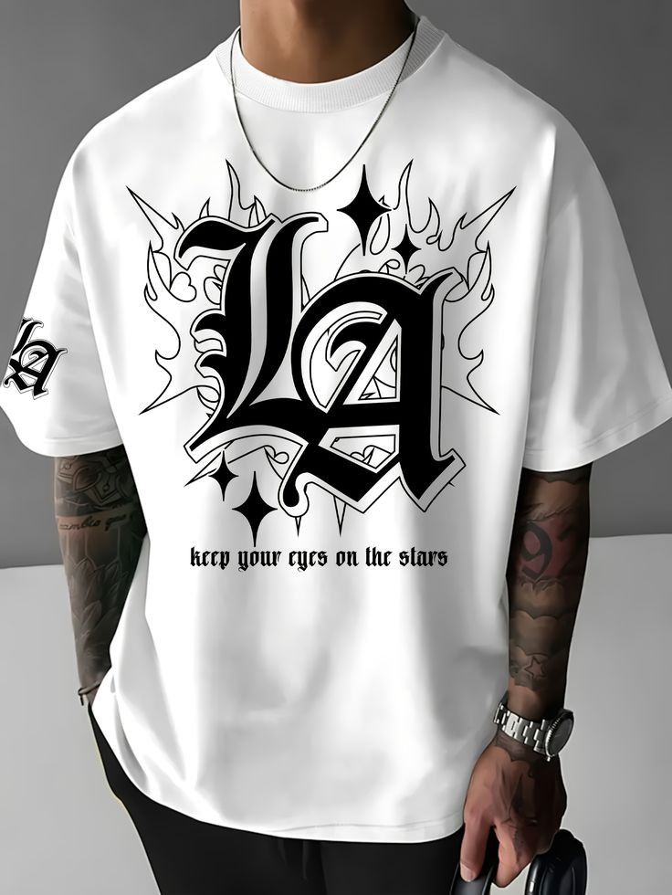 Gothic LA Fire Graphic Oversized Tee | West Coast Streetwear Statement