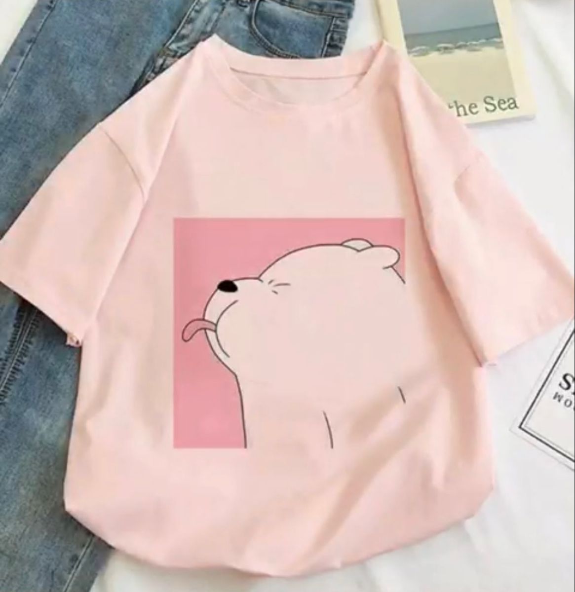 Pink Panther 'Cool Cat' Boba Tea Graphic Oversized T-Shirt