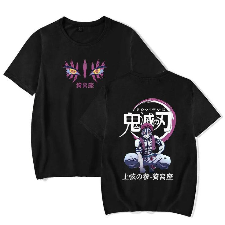 Akaza Upper Rank Three Two-Sided Oversized Tee - Demon Slayer Demon Graphic