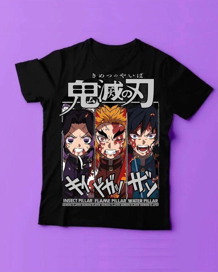 Three Hashira Team Graphic Oversized T-Shirt - Rengoku, Shinobu, & Tomioka