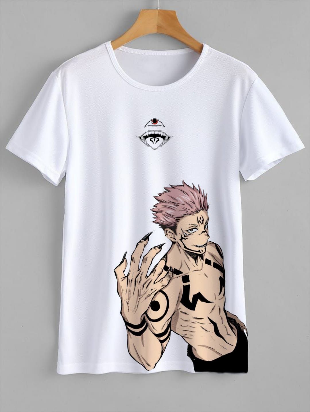 Jujutsu Kaisen Sukuna King of Curses T-Shirt | Red Eye & Mouth Graphic Tee