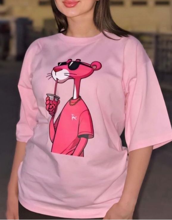 Sassy Bear Pink Graphic Oversized T-Shirt