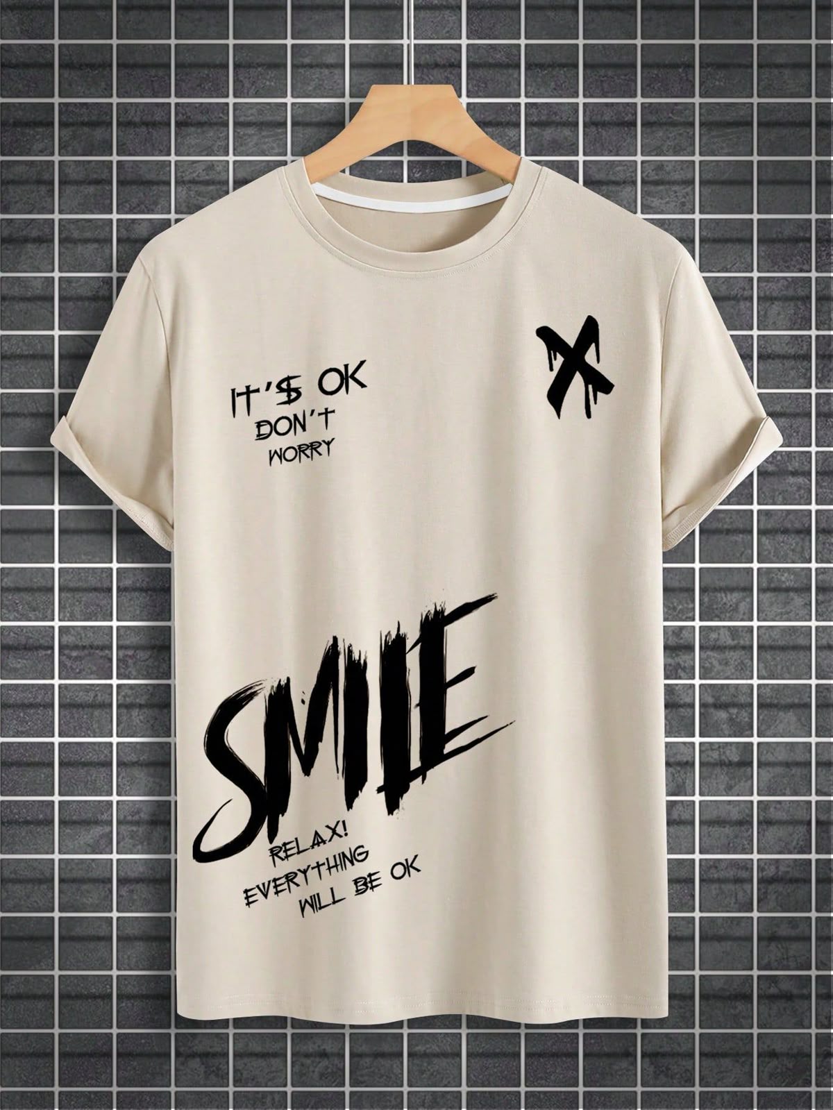'SMILE' Motivational Sketch Art Tee | Simple Aesthetic Wear