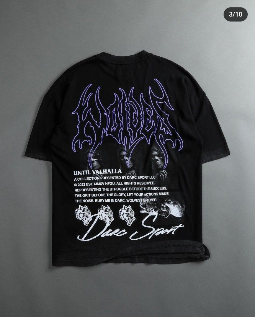 Dark Core 'Valhalla' Wolf Graphic Tee | Heavy Streetwear Style