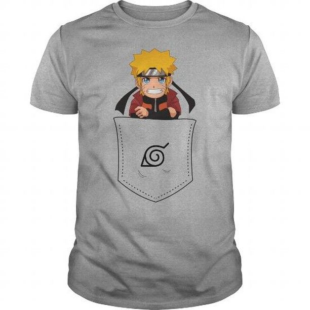 Hidden Leaf Pocket Naruto Unisex Oversized Tee