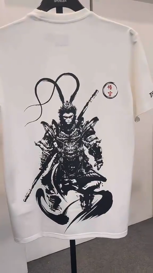 Sun Wukong (Gokū) Ink Wash Style T-Shirt | Monkey King Brush Stroke Graphic Tee